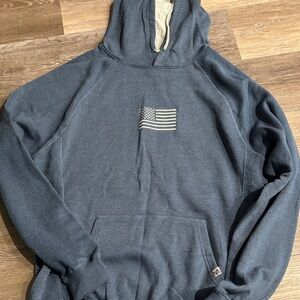 Navy Blue Hoodie with Flag Design